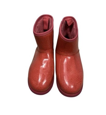 UGG Classic Mini Waterproof Boots Clear Samba Red Size 9