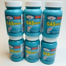 6 Assured Simethicone Gas Relief Chewable Tablets 80mg Anti-Gas Bloating 216 Ct
