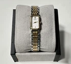 Vintage Seiko Women’s Silver Gold Two Tone Watch 2E20-6389 12mm 6.25” WORKS