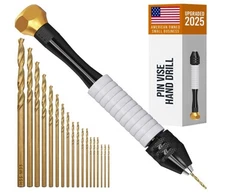 Craft911 Pin Vise Hand Drill Manual, Jewelry w/Micro Drill Bits (0.8mm-2.5mm) -