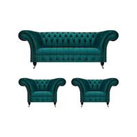 Design Modern Couchgarnitur Sofagarnitur Set Wohnzimmer 3Tlg Chesterfield