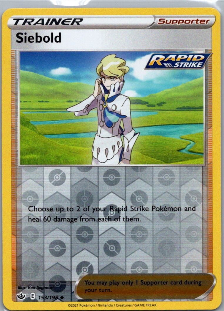 Pokemon TCG Siebold 153/198 Chilling Reign Rev Holo NM
