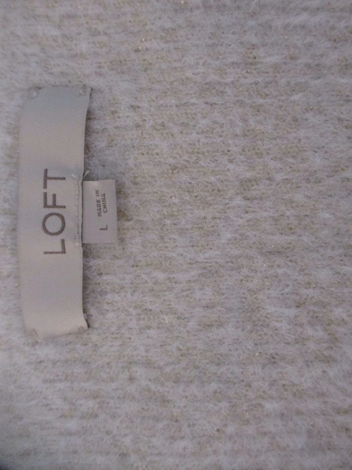 Top de punto suave Loft para mujer talla L marfil sin mangas cuello en V Foto 3 de 4