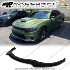 For 15-23 Dodge Charger SRT IKON Style Front Bumper Lip Splitter Unpainted PU