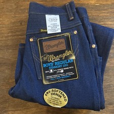 VTG NEW BOYS 14 Regular 27 X 28 DARK DENIM WRANGLER STRAIGHT LEG JEANS