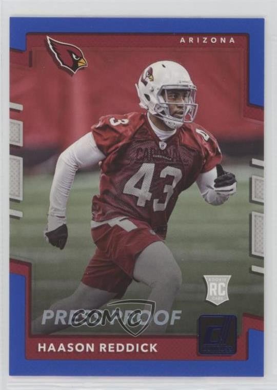 2017 Panini Donruss Rookies Press Proof Blue Haason Reddick #396 Rookie RC 03wd