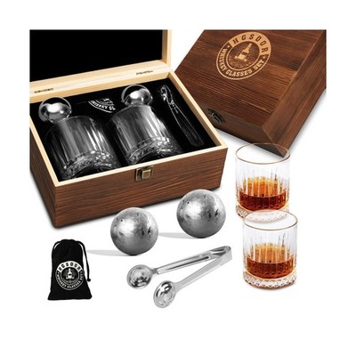 Whiskey Set Gifts for Men - Whisky Glass Set with 2 Large Stain... FAST USA SHIP