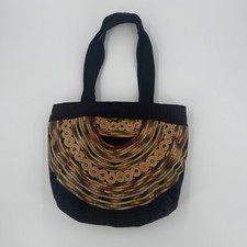 Boho Embroidered Woven Tote Bag Tribal Ethnic Shoulder Handbag Zip