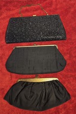 Vintage Women's Black Clutch Purse Lot