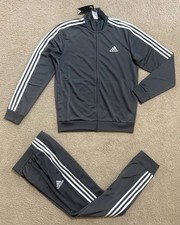 Adidas Mens 3 Stripes Tricot Tracksuit Jacket  Pants Gray All Sizes Available