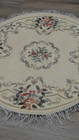 AUTHENTIC CHINSE ART DECO HAND MADE CHINESE FERECH DESIGN ROUND RUG 4x4 FT — photo 2