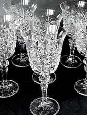 Superbe Six Grands Verres À Eau En Cristal Taillé De Bohème 