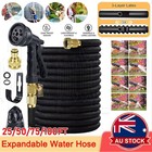 Water Garden Hose Flexible Expandable Pipe Car Wash W/ Spray Nozzle Gun 100FT