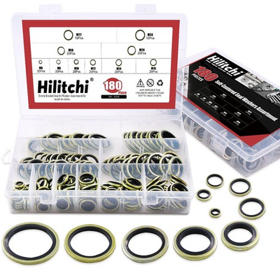 #ad 180PCS Metric Dowty Bonded Seal Oil Washer Assortment M6 to M24 $27.81