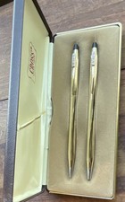 Cross 2-Piece 1/20 10k gold filled Pen and Pencil Set with Cross Case/Box Holder
