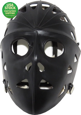Adult Street Hockey Goalie Mask High Impact Adjustable Straps Black