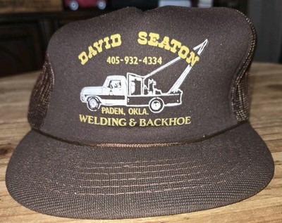 70s Trucker Hat David Season Welding and Backhoe Paden Oklahoma Oilfield Service