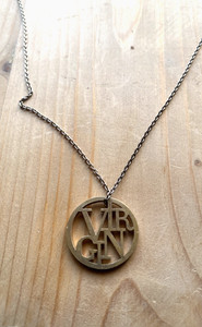 Authentic 925 Silver Anchor Chain & Pendant Gold Plated °Virgin° Earth Mercury JK 925