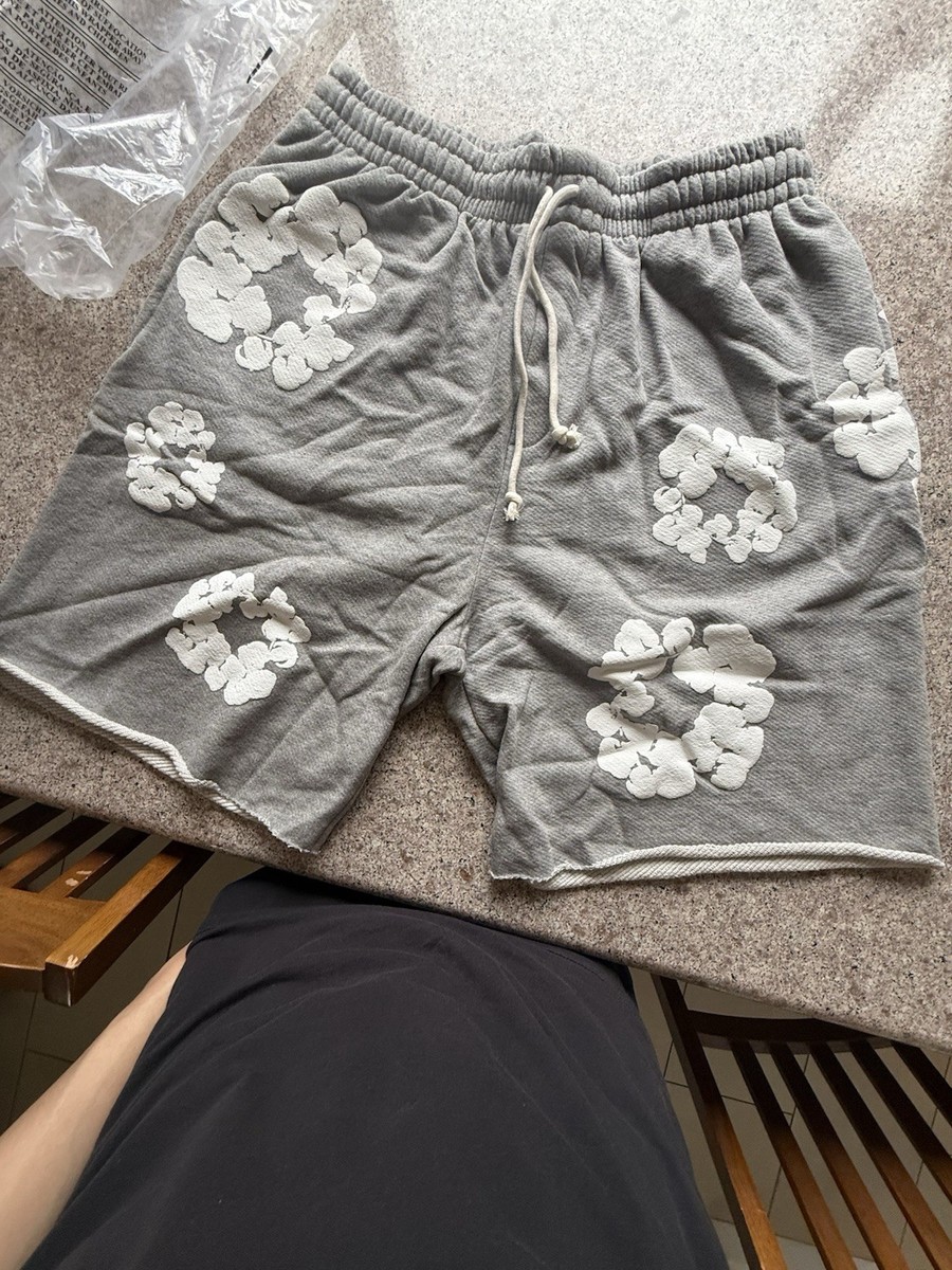 Gray Denim Tears The Cotton Wreath Shorts Sz L | eBay