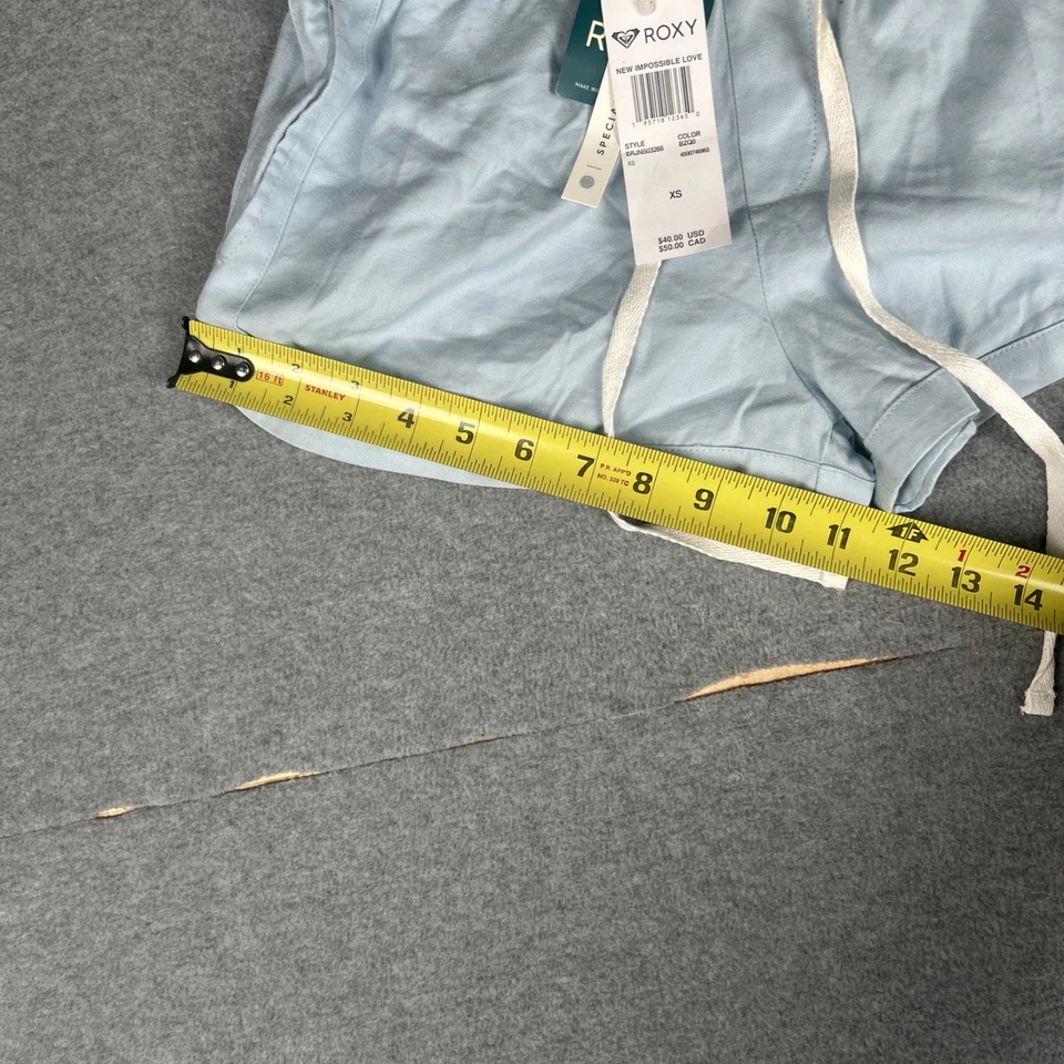 Pantalones cortos de mezclilla para mujer Roxy Go to the Beach azul claro XS Foto 3 de 4