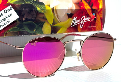 Maui Jim PUKAUA Shiny LT Gold & Pink POLARIZED Sunrise Pink