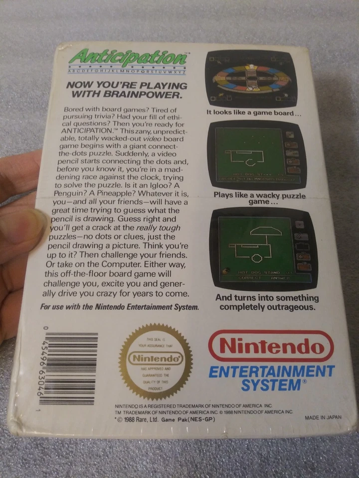Anticipation NES - NUEVO Juego de Mesa Nintendo 1988 Costura H Sellado de Fábrica Foto 3 de 4
