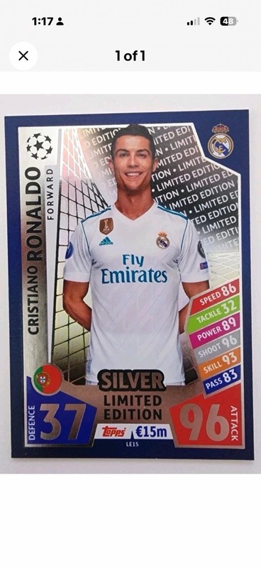 2017-18 Topps UEFA Champions Match Attax - Limited Edition Cristiano Ronaldo...