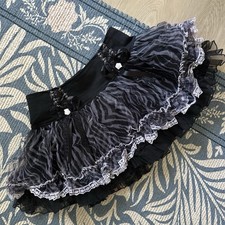 Y2K Tripp NYC Rare Zebra Tutu Mini Skirt Lace Up Style Low Rise Size XS