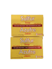 4x Grisi Sulfur Facial Soap/Jabon de Azufre, Acne Treatment with Lanolin. 4.4 oz