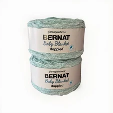 Bernat Baby Blanket Dappled Misty Jungle Green Yarn 2 Skeins 300g 10.5oz Bulky