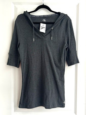 NWT CALVIN KLEIN WOMENS HOODED PULLOVER GRAY SIZE XL CAPSULE WARDROBE MSRP $49