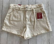 Womens Levi Strauss High Rise 3.5" Inseam A-line Belted Shorts Size 10 Waist 30