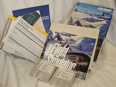 Vintage 1993 Microsoft Home Flight Simulator Computer Prgram W/ Manual