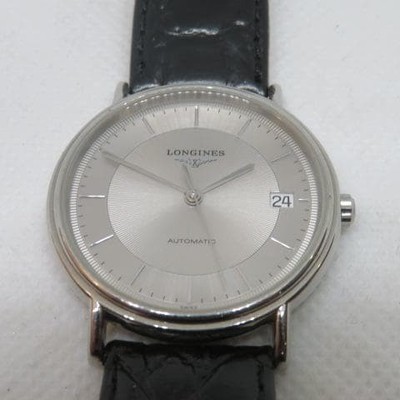 Longines L4.721.4 Automatik Herren Dress Watch Lederband Silbernes Zifferblatt