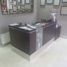 Reception Desk for Retail, Salon, and Shop With Lockable Cupboard. Painted Wood