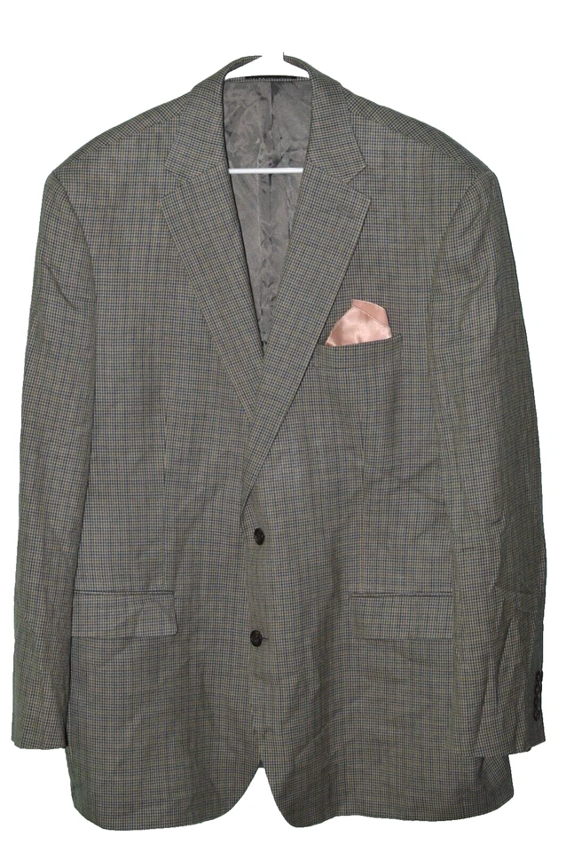 MINT 48L LAUREN RALPH LAUREN Men's Gray Hounds Tooth Check Silk Wool Sports Coat - Image 2 of 4