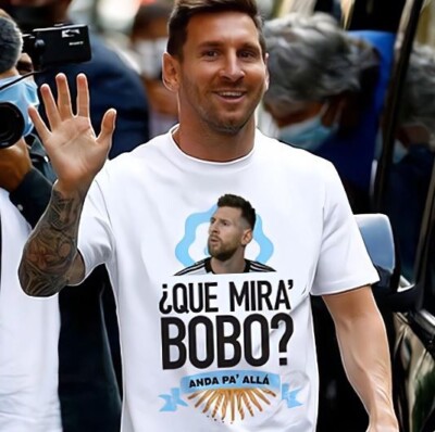 Messi Que Mira Bobo 3d T-Shirt | Unisex White | all size