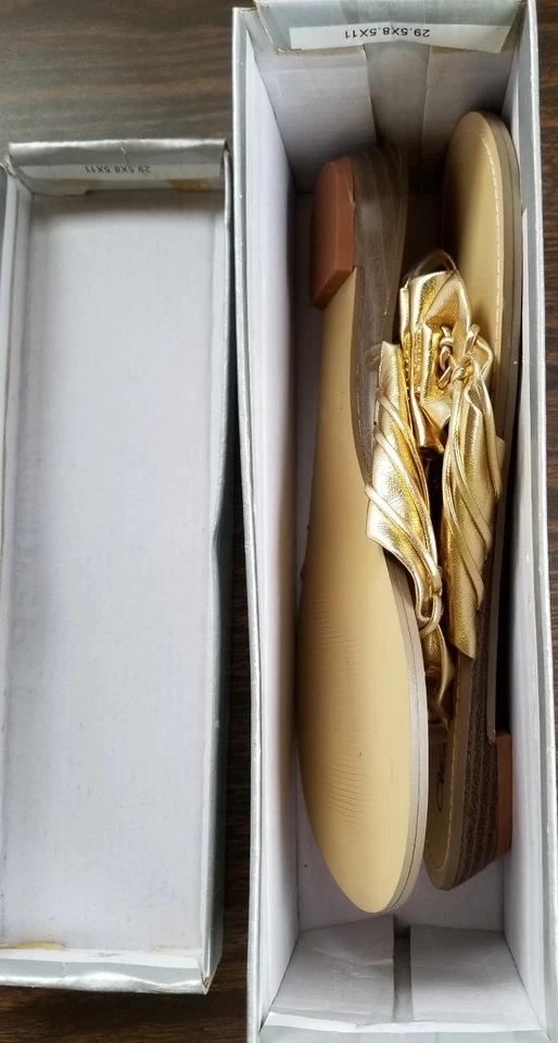 Wild Rose ~ Dorado ~ Metálico Suave ~ Sandalias Para Mujer Talla 7.5 ~ Estilo QUASY05 Foto 4 de 4