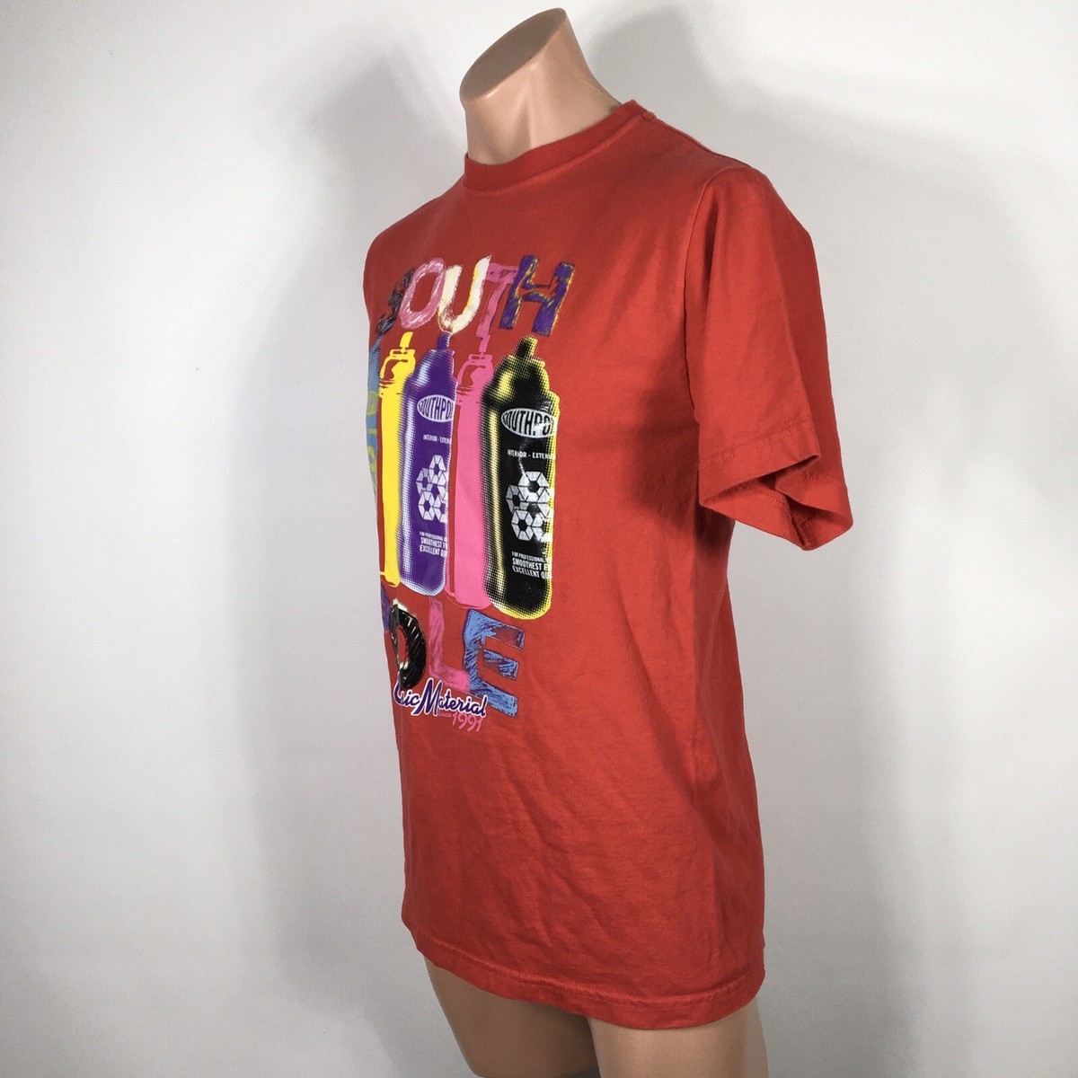 VTG 90s y2k Southpole Spray Paint Red Neon Classic Material