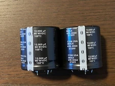 2 New 12000 uf 80v CDM Main Filter Capacitors Kenwood Eleven III EXACT FIT 50mm