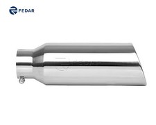 4 Inlet 6 Outlet 18 Long Rolled End Angle Cut Truck Exhaust Tailpipe Tip