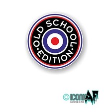 Old School MOD Edition Roundel vinyl Car Campervan Motorbike Helmet Sticker 90mm