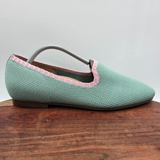 Vionic Willa Knit Shoes Women's 10 Green Pink Comfort Venetian Flats Loafers