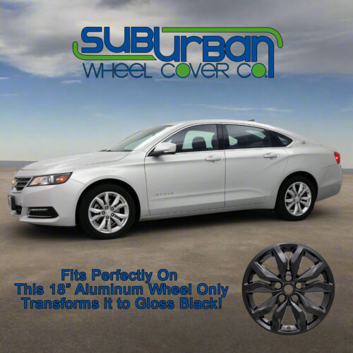 FITS 2016-2020 Chevrolet Impala LT # IMP-407BLK 18" BLACK Wheel Skins NEW SET/4 - Picture 2 of 7