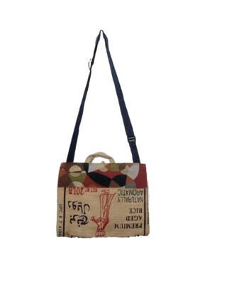 その他 YOU Webe Royal Basmati Rice Burlap Crossbody Bag Handle Adjustable