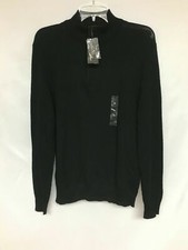 Tasso Elba Men's Supima Cotton Textured 1/4-Zip Sweater100064346MN Black MED NWT