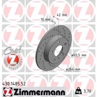 Zimmermann 2X Bremsscheibe Hinten Ø264 Mm FüR Opel Meriva Zafira B A05 1.8 1.6