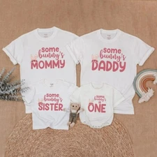 Bunny Birthday Matching Shirt, Some Bunny Is One Bubble Romper, Matching Family