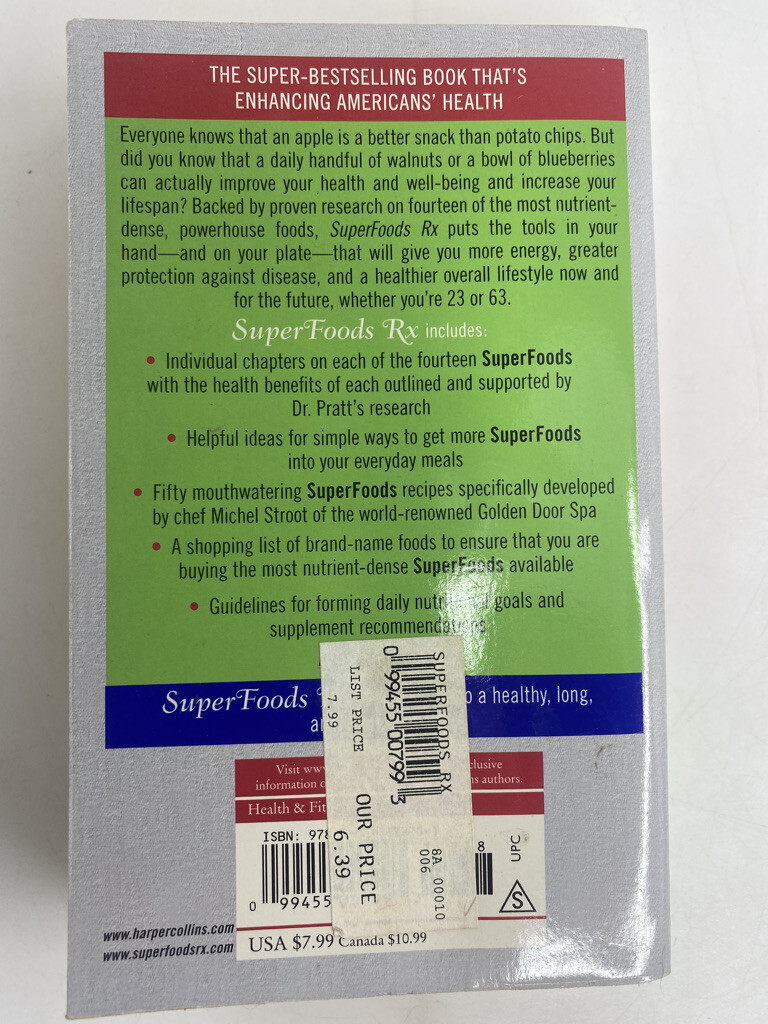 SuperFoods RX Fourteen Foods That Will Change Your Life by Matthews and Pratt PB eBay