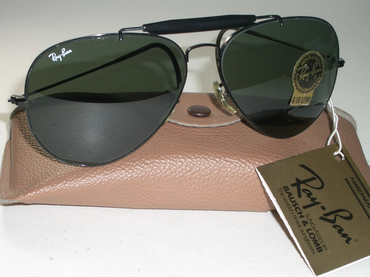58[]14mm VINTAGE B&L RAY-BAN BLACK G15 CABLE-WRAPS OUTDOORSMAN 